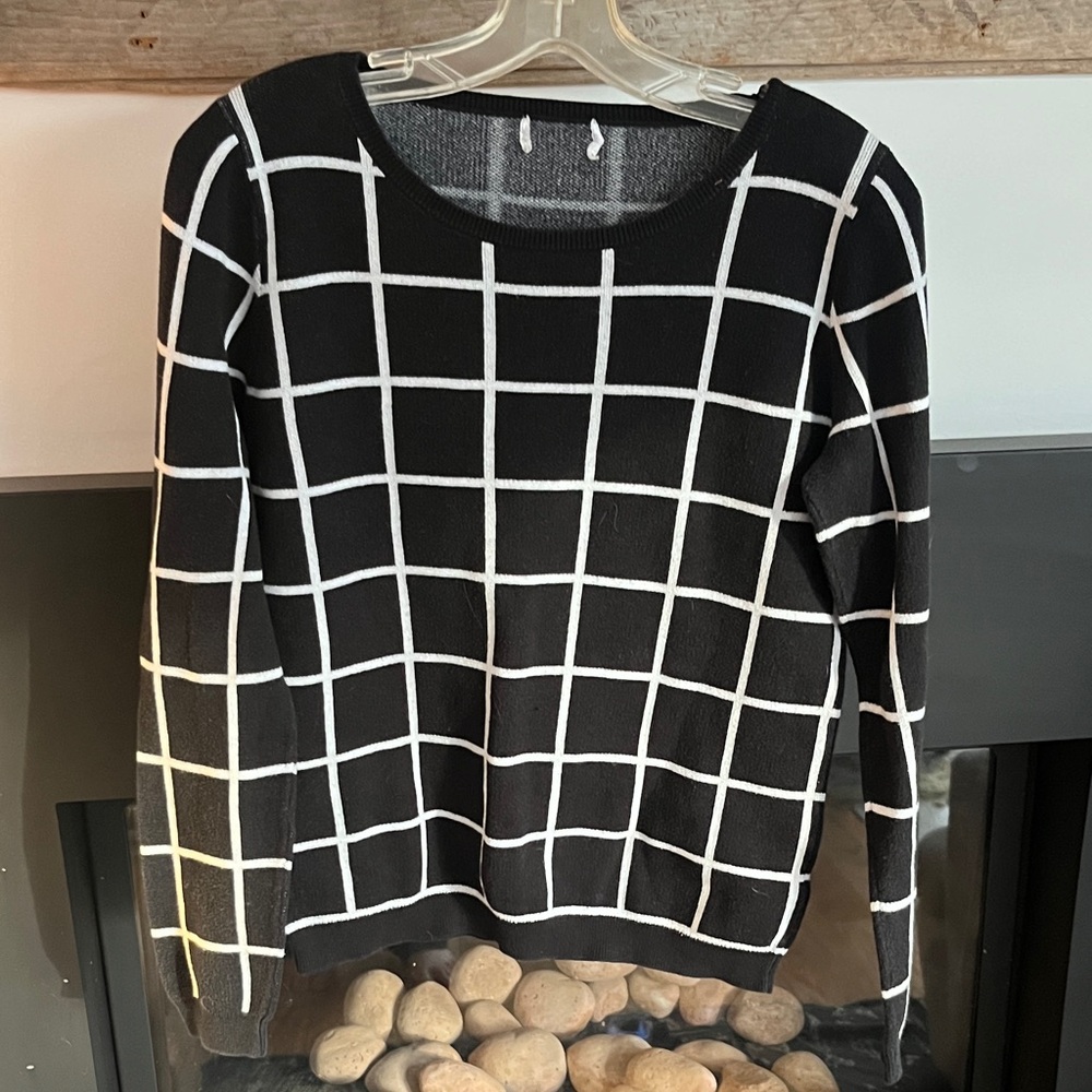Black and White Grid Sweater